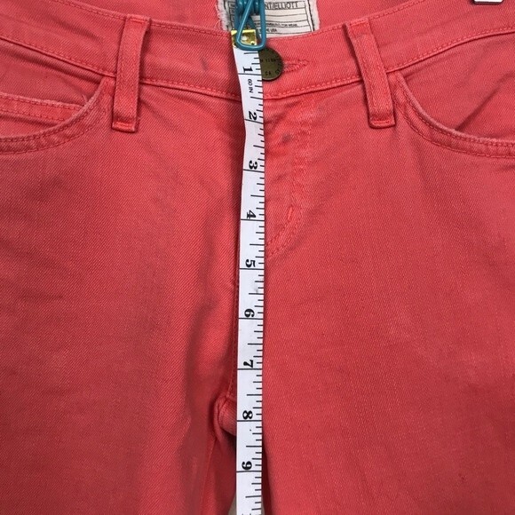 Current Elliott The Stiletto Faded Wagon Coral Red Jeans Skinny Ankle Crop 26 - Picture 9 of 15